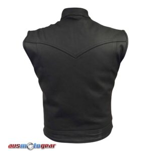Sons of Anarchy Style Cowhide Leather Vest Matte Finish