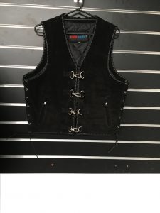 Suede Leather Vest Double Hand Braided Black Edges