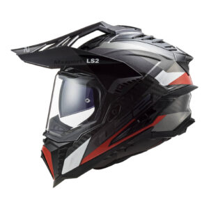 LS2 MX701 Explorer Carbon (2XL) Frontier - Titanium / Red - LS2 MX701 Explorer Carbon (L) Frontier - Titanium / Red
